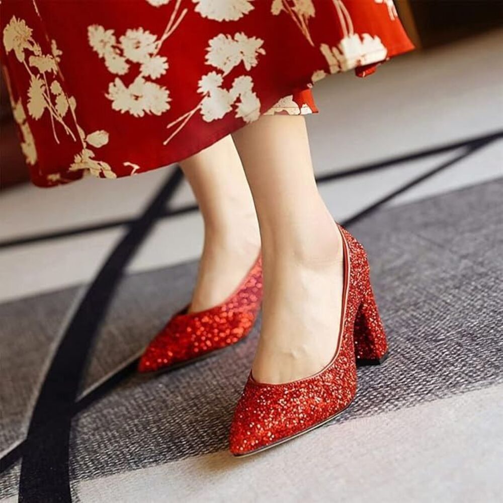 Glitter Heeled Pumps